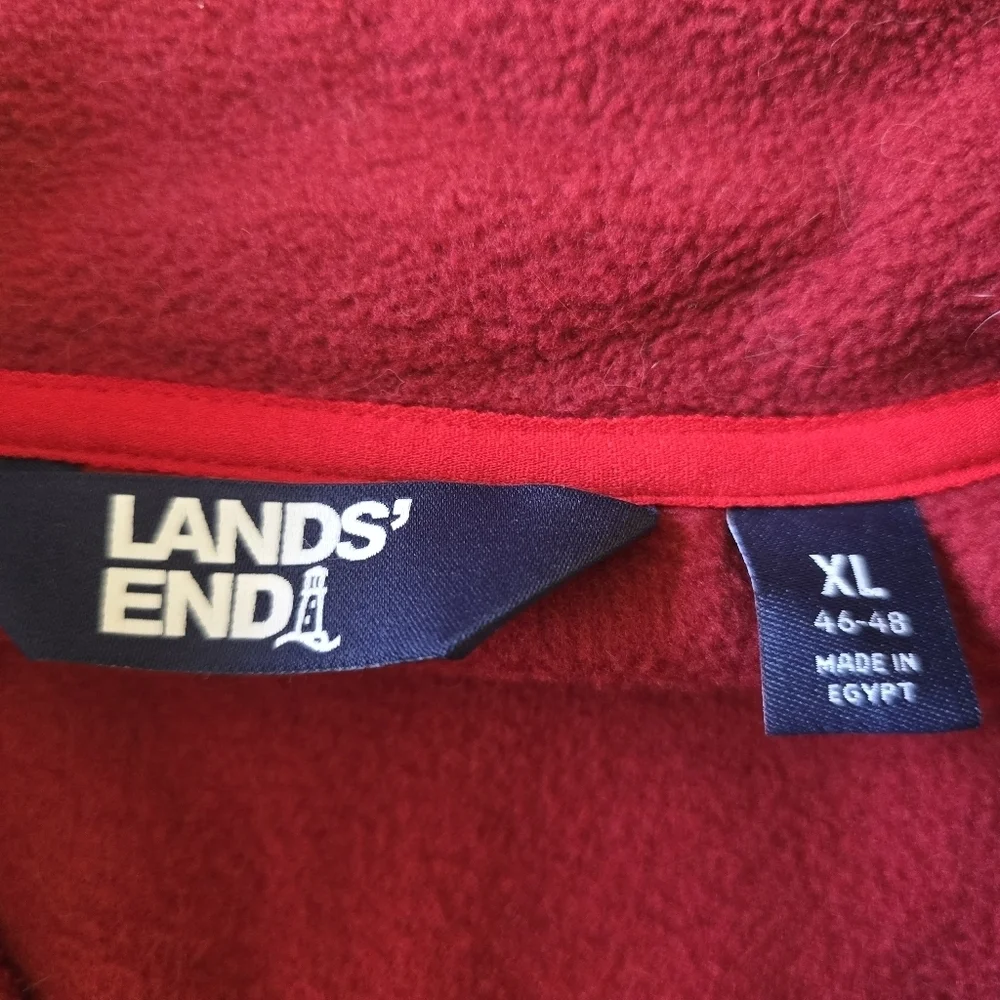 Lands End Quarter Button Fleece Size XL